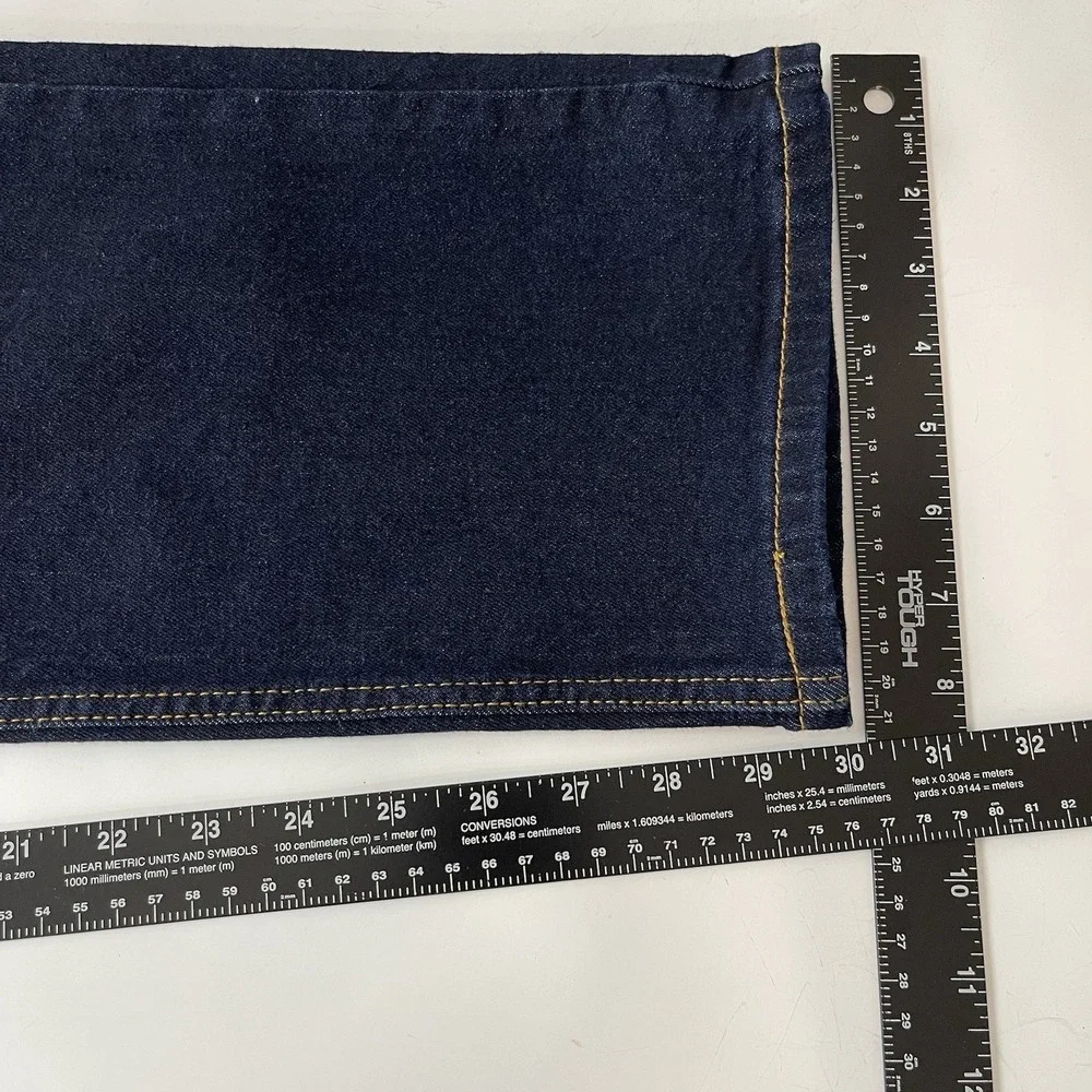 Levis Jeans Mens 36x30 Blue 513 Straight Fit Dark Wash Denim Grunge Cowboy